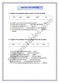 Prefixes And Suffixes Esl Worksheet By Vanda51