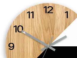 Large Wall Clock, Texas Wood Clock, Geometric White and Black Clock ,  Unique Wall Clock Gift 33,5cm