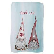 God Jul Gnome Kitchen Hand Towel Zazzle Com In 2021 Kitchen Hand Towels Gnomes Hand Towels