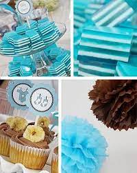 Blue And Chocolate Brown Boy Baby Shower Decorations Baby Shower Treats Baby Shower Sweets Baby Shower Snacks
