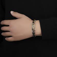 SANNIDHI पुरुषों के लिए 21 सेमी सिल्वर ब्रेसलेट, SANNIDHI विंटेज ड्रैगन  मेन्स ब्रेसलेट, ड्रैगन मेन ब्रेसलेट, गोल्ड टाइटेनियम स्टील हैंड ब्रेसलेट ...