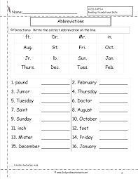 Free Abbreviation Worksheets And Printouts