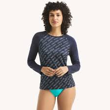 Printed Long-Sleeve Rash Guard Swim Shirt | Nautica