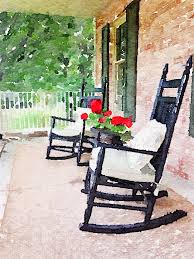 Watercolor Relaxing On The Front Porch Rocking Chair Porch Watercolor Pictures Rocking Chair