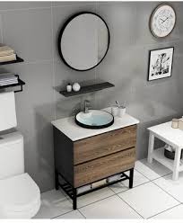 80cm Bathroom Vanity Cabinet With Iron Leg Round Shelf Bathroom Sink Design Modern Bathroom Cabinets Diy Bathroom Vanity