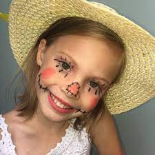 Little Girl Scarecrow Makeup Halloween Makeup For Kids Scarecrow Makeup Halloween Makeup Pretty