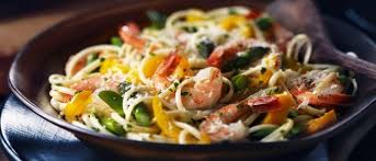 Linguines Aux Crevettes Et Aux Asperges Asparagus Linguine Pasta Dishes Cooking Recipes