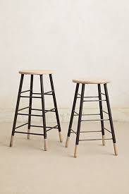 Black And White Striped Stool Handcarved Emil Stool Tabouret