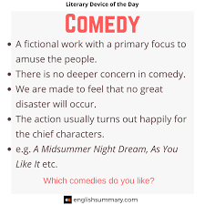 Comedy Meaning In English History Of English Literature English Writing Skills English Writing