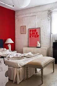 Curvaceous console and side tables soften the room, as well. 25 Ways To Incorporate Red Into Bedroom Decor Digsdigs