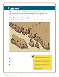 What Is A Plateau Worksheet Education Com Science Worksheets Third Grade Geography Social Studies Worksheets