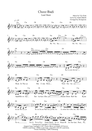 Cheez Badi Flute Violin Notes Lead Sheet Music Pdf In 2020 Sheet Music Pdf Lead Sheet Sheet Music Notes