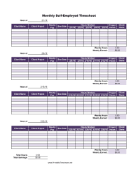 Self Employed Monthly Printable Time Sheet Time Sheet Printable Templates Printable Free Cash Flow Statement