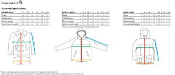 Size Chart For Mens Hemp Hoodlamb 2012 2013 Winter Range