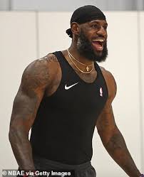 Lebron james is sporting a bushy beard with gray hairs in it in the disney bubble. Rare Lebron James Rookie Card Sells For A Record 1 8million At Auction Daily Mail Online