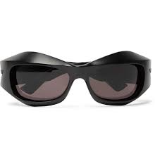 Bottega Veneta Mask D Frame Rubber And Acetate Sunglasses Black Bottega Veneta
