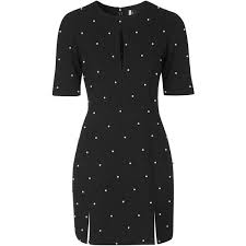Topshop Pearl Embellished A Line Dress 150 Liked On Polyvore Featuring Dresses Topshop Blac A Line Cocktail Dress Embellished Party Dress Top Shop Dress