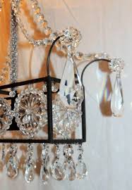 Modern Pair Beaded Rectangle Flower Crystal Basket Light Fixture Chandeliers For Sale At 1stdibs