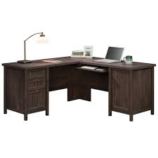Fitting perfectly along a flat wall or corner, this desk works well is most decorative themes. Sauder Costa L Shaped Computer Desk In Coffee Oak 422982