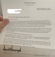 Trump Sends Letter With Stimulus Checks To 130 Million Americans Wcbi Tv Your News Leader