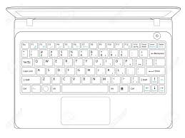 Un teclado del computadora se puede bloquear usando la lista de comandos. Laptop Esquema Ordenador Portatil Ilustraciones Vectoriales Clip Art Vectorizado Libre De Derechos Image 19624825