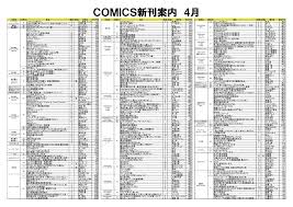 ＣＯＭＩＣＳ新刊案内 4月