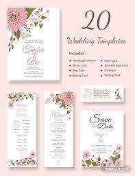 Floral Wedding Templates Includes 20 Designs Word Doc Psd Indesign Illustrator Publisher Free Wedding Invitation Templates Wedding Invitation Templates Wedding Invitation Card Template