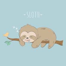 Cute Sloth Sleep On The Tree Pastel Cartoon Sloth Drawing Sloth Sleeping Cute Cartoon Drawings