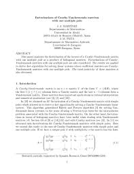 A = ldu the triangular factorization can be written as a = lu whenever you see ldu diagonal. Pdf Factorizations Of Cauchy Vandermonde Matrices Juan Pena Academia Edu