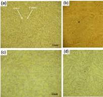 Microstructures of brass alloys (a) Pb-brass, (b) 0.5%Bi-brass ...