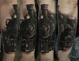 Realistic Train Tattoo By Dennis Sivak Train Tattoo Tattoo Designs Tattoos