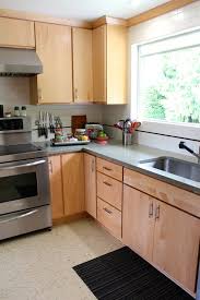 Susan Herb S Handmade Mid Century Split Level Kitchen Cabinet Door Styles Slab Door Kitchen Kitchen Remodel