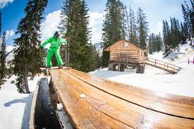 A Giant Wooden Picnic Table In The Stash Avoriaz Wooden Picnic Tables Snowboard Snowboarding