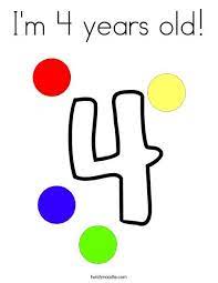 I M 4 Years Old Coloring Page 4 Year Olds Coloring Pages Mini Books