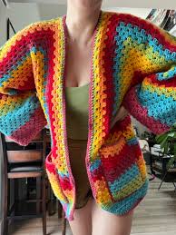 Rainbow Hexagon Crochet Sweater! - Etsy