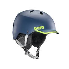 Bern Watts Eps Mens Ski Snowboard Bike Helmet Matte Navy Hyper Green