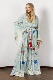 Little Bear Hand Embroidered Maxi Dress Pastel Jade Embroidered Maxi Dress Maxi Dress Maternity Dresses