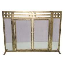 Layton Antique Gold Single Panel Fireplace Screen Ds 21021 The Home Depot Fireplace Screens Paneling Antique Gold