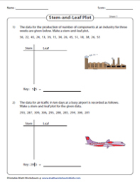 How to draw and interpret stem and leaf plots, how to use stem and leaf plots to find median and quartiles, in video lessons with examples and step 4: Stem And Leaf Plot Worksheets