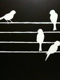 Diy Birds On A Wire Painting Mercy Fallout I Painted This Tumblr On Iphone Rocks Black White Art Art Art Painting