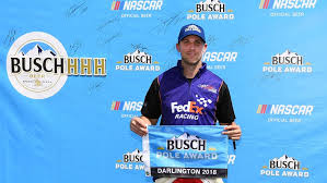 Who won the pole for the nascar race at darlington? Results Denny Hamlin Wins Busch Pole Award At Darlington Nascar Com