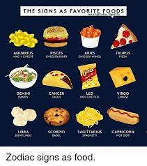 Consider each of these colors and choose the one that appeals to you the most. The Signs As Favorite Foods Aquarius Mac Cheese Pisces Cheeseburger Aries Chicken Wings Taurus Pizza Gemini Ramen Cancer Tacos Leo Hot Cheetos Virgo Cheese Libra Dumplings Scorpio Bagel Sagittarius Spaghetti Capricorn Hot