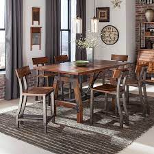 Rectangular counter table with leaf and 6 upholstered side chairs. Foundstone Brewer 6 Person Counter Height Dining Set Reviews Wayfair