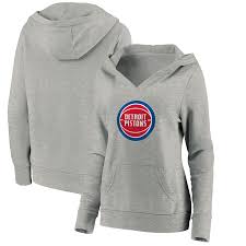 Additional details include a championship graphic inspired by the city of los angeles at the back. Detroit Pistons Fanatics Branded Women S Primary Logo V Neck Pullover Hoodie Heathered Gray