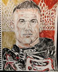 Frankie Kazarian Drawing Paper 12 in x 9 in #FrankieKazarian #TNAiMPACT  #TNAWrestling #davidwindham #Illustration #Composition #Wrestling