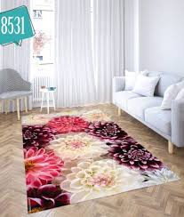 Buket Dijital Desen 8531 Lastikli Hali Ortusu Welsoft Home Dekor Buket Desenler