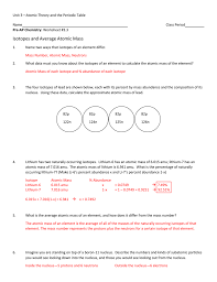 Calculating the relative atomic mass (atomic weight) of an element. Isotopes And Average Atomic Mass