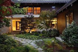 Vancouver Island Residence Is Completely Surrounded By Water Modern Backyard Landscaping Asian Landscape Contemporary Landscape