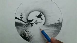 The beautiful result is a drawing full of tone, texture, and atmosphere that transports the viewer to the setting. How To Draw A Beautiful Scenery Drawing Easy Pencil Sketch Youtube
