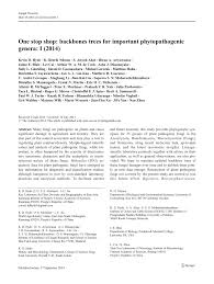Pdf One Stop Shop Backbones Trees For Important Phytopathogenic Genera I 2014